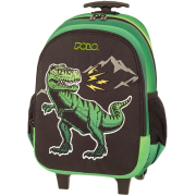 Polo Dinosaur Junior Frenzi Σχολική Τσάντα Τρόλεϊ Νηπιαγωγείο με Θήκη για Παγούρι 12lt 26x20x36εκ