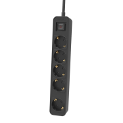 Philips Πολύπριζο 5x Schuko 16A 1.5m Μαύρο
