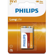 Philips LongLife Zinc Chloride Μπαταρία 6F22 9V 6F22L1B