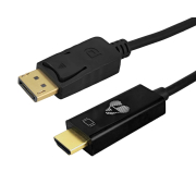 Powertech Καλώδιο Displayport Σε Hdmi Cab H184 4k 30hz 21.6 Gbps 2m Μαύρο