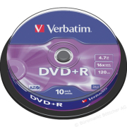 Dvd+R Verbatim Cake Box 10 Pack 16X - 43498
