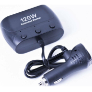 Φορτιστής Αυτοκινήτου 120W με Θύρες 2xUSB & 2xΑναπτήρα Μαύρος