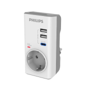 Philips Αντάπτορας Ρεύματος 1 θέση USB-C/USB 380J Λευκό