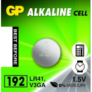 GP Μπαταρία Αλκαλική 24mAh Κουμπί 1,5V / LR41 V3GA
