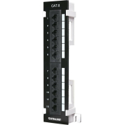 Manhattan Patch Panel για Rack 1U 12 Θυρών Cat6 UTP Επίτοιχο Μαύρο