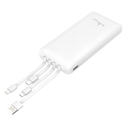 Powertech Powerbank με Καλώδια 10000mAh PD 20W & QC 18W Λευκό