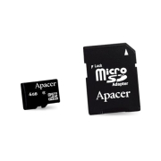 Apacer Micro SD Card 4GB HD Class 4 Retail with SD Adapter