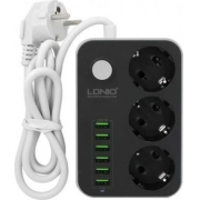 Πολύπριζο Ldnio Με 3 Power Socket & 6 Θύρες Φόρτισης Usb 3.4A