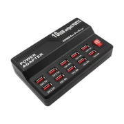 Andowl Βάση Φόρτισης με 10 Θύρες USB-A 60W σε Μαύρο χρώμα