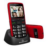 Powertech Κινητό Τηλέφωνο Sentry Eco Dual SIM με μεγάλα πλήκτρα, κόκκινο