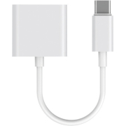 LeeWello Μετατροπέας Type-C Αρσενικό σε 3.5mm Jack & Type-C Θηλυκό λευκό