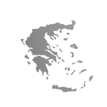 Αυτοκόλλητο χάρτης της Ελλάδας σε Ασημί χρώμα