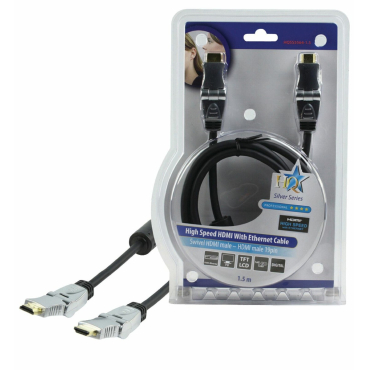 HQ 1.5m HDMI 1.4 3D TV Swivel Rotatable Ends