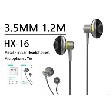 Xipin Metal Flat Ear Ενσύρματα Ακουστικά Ψείρες μαύρο-γκρι