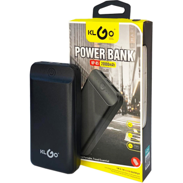 KLGO Power Bank 20000mAh με 2 Θύρες USB-A μαύρο