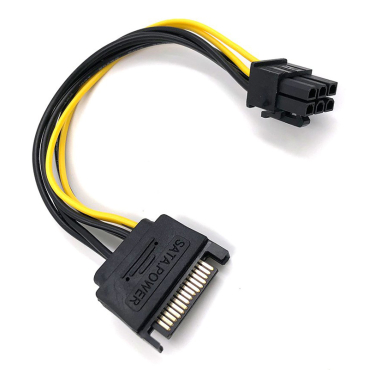 Powertech Καλώδιο SATA 8 15pin σε PCI-E 6pin 15cm