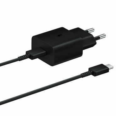 Samsung Φορτιστής Θύρα USB-C Καλώδιο USB Type-C 15W Power Delivery Μαύρο