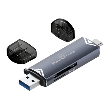 Powertech Card Reader Για Sd & Micro Sd Usb 3.2 5Gbps Γκρι