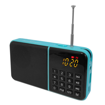 Powertech ραδιόφωνο & φορητό ηχείο LCD 1200mah μπλε