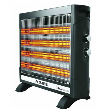 Asel Ah-9225 5 Tubes Quartz Ηλεκτρική Θερμάστρα Με Αναλογικό Ρυθμιζόμενο Θερμοστάτη 2750W