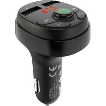 MOXOM Διπλός Φορτιστής Αυτοκινήτου 2 USB Fm Transmitter Bluetooth Hands-Free 2.4Α με LED Οθόνη