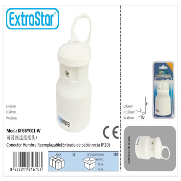 ExtraStar Ανταλλακτικό Φις Διπολικό Θηλυκό