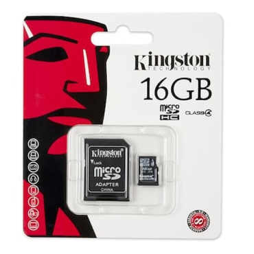 Memory Sd Kingston Micro Sdhc 16gb Class 4 + Sd Adaptor