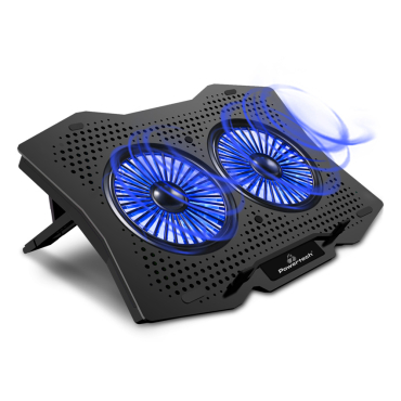 Powertech Βάση & ψύξη laptop έως 18 2x 110mm fan LED μαύρο