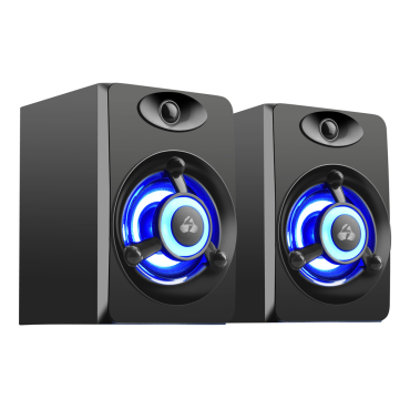 Powertech Ηχεία Crystal sound 2x 3W 3.5mm μαύρα