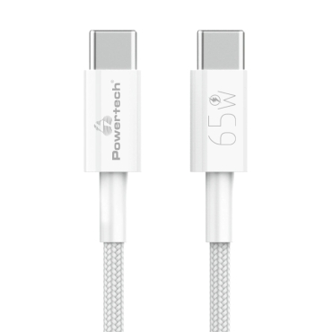 Powertech Καλώδιο USB-C 65W 480Mbps 1m Λευκό