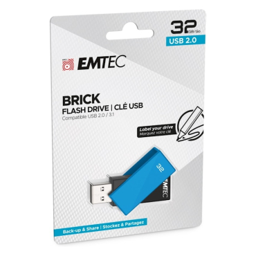 Emtec Brick 32GB USB 2.0 Flash Drive Blue