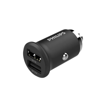 Philips Φορτιστής Αυτοκινήτου 2x USB 3.1a 15.5w Μαύρο