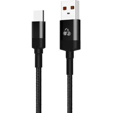 Powertech Eco Round Braided USB 2.0 Καλώδιο USB-C Αρσενικό σε USB-A Αρσενικό 1m Μαύρο