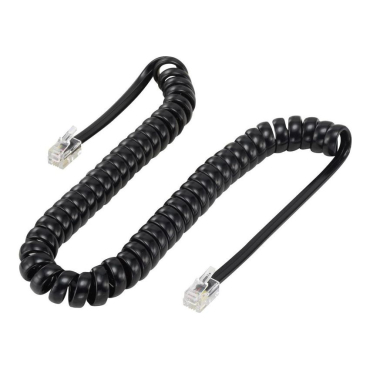 Powertech Καλώδιο Τηλεφώνου RJ10 4P4C Spiral 2m Black