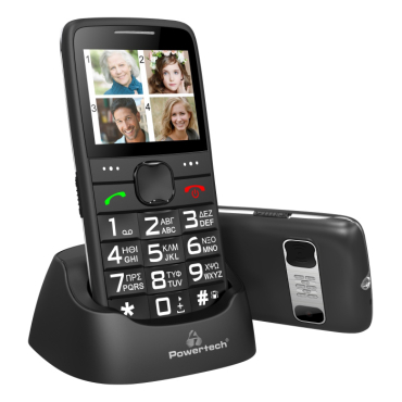 Powertech Κινητό Τηλέφωνο Sentry Eco Dual SIM με μεγάλα πλήκτρα, μαύρο