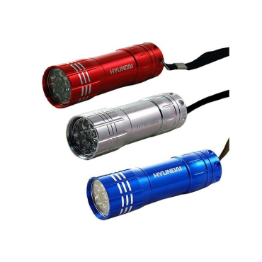 Hyundai Φακός Αλουμινίου με 9 LED + 3 Μπαταρίες AAA