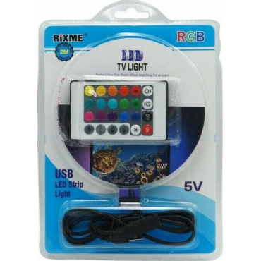 RiXME Ταινία LED USB 5V 2m SMD5050 RG