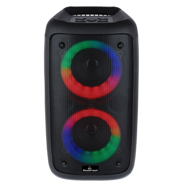 Powertech φορητό ηχείο 10W RMS FM 2400mAh RGB μαύρο