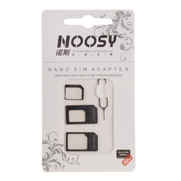 Noosy Nano SIM & Micro SIM Adapter Set 3in1 WHITE