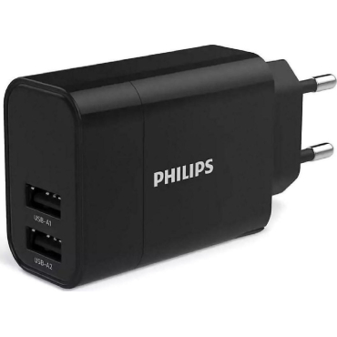Philips Φορτιστής Τοίχου 2x USB 17W DLP2620-12