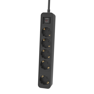 Philips Πολύπριζο 5x Schuko 16A 1.5m Μαύρο
