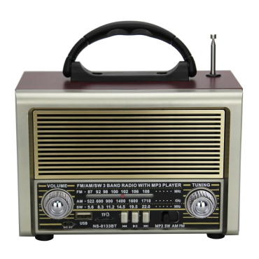 Retro Φορητό Ασύρματο Ραδιόφωνο FM/AM/SW 3-Band με USB Καλώδιο