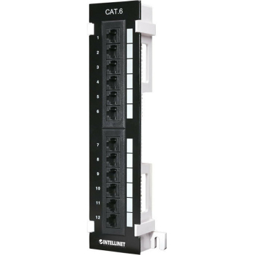 Manhattan Patch Panel για Rack 1U 12 Θυρών Cat6 UTP Επίτοιχο Μαύρο